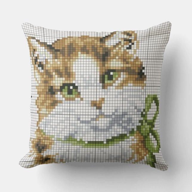 Korsstygns Kattunge Kudde (Framsida)