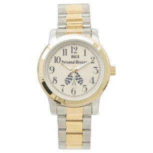Korsstyrd Flaggor Watch Armbandsur