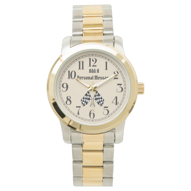 Korsstyrd Flaggor Watch Armbandsur (Framsida)