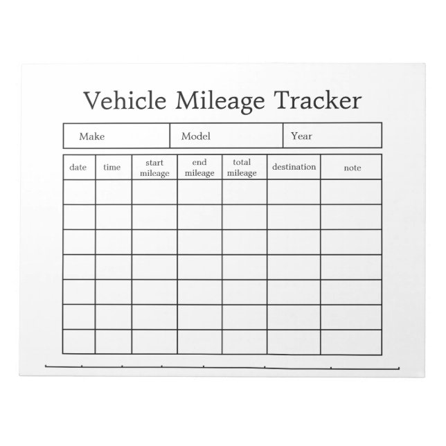 Körsträcka Tracker Notepad Anteckningsblock (Framsida)