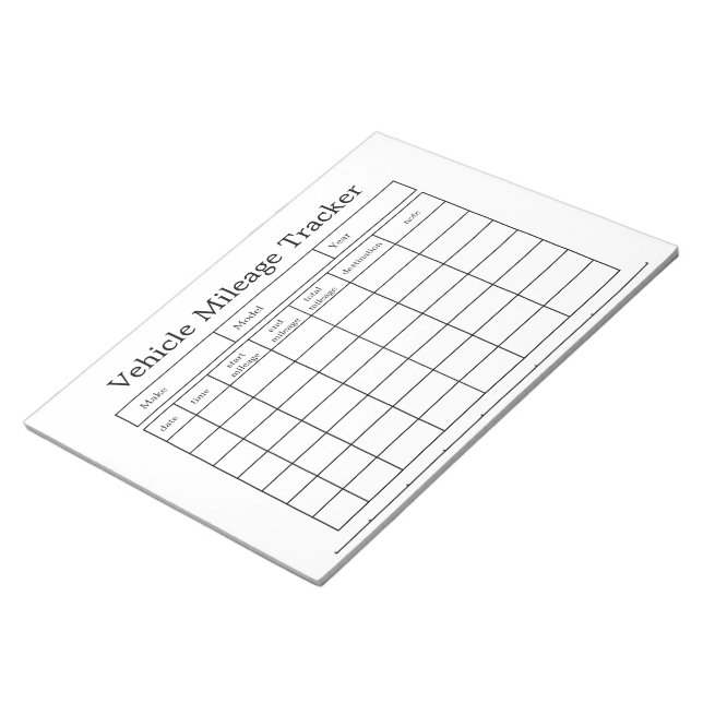 Körsträcka Tracker Notepad Anteckningsblock (Vinklad)