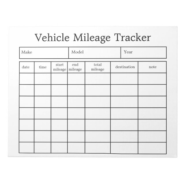 Körsträcka Tracker Notepad Anteckningsblock (Framsida)