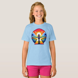 Korsvägar vid Sunset Thoughtful Pixel Art Journey T Shirt