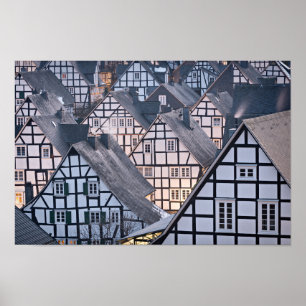 Korsvirkes- hus i Freudenberg, Tyskland Poster