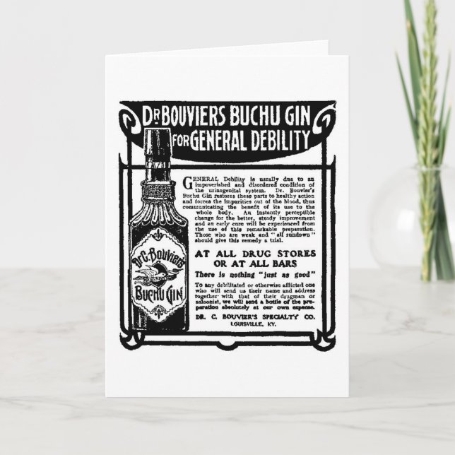 Kort 1905 för annonsering för Buchu Gintidning (Framsida)