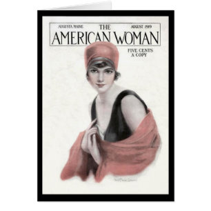 Kort 1919 för kvinna för KRW-vintageamerikan tomt