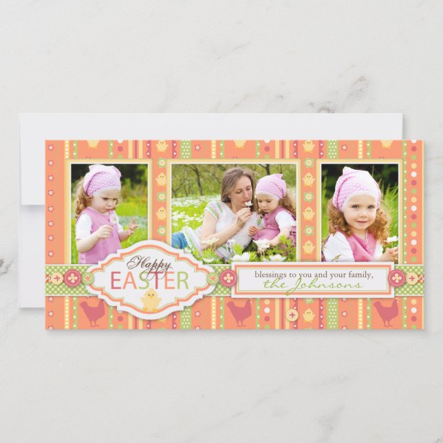 'Kort 2 för Lil chickfoto Julkort (Framsida)