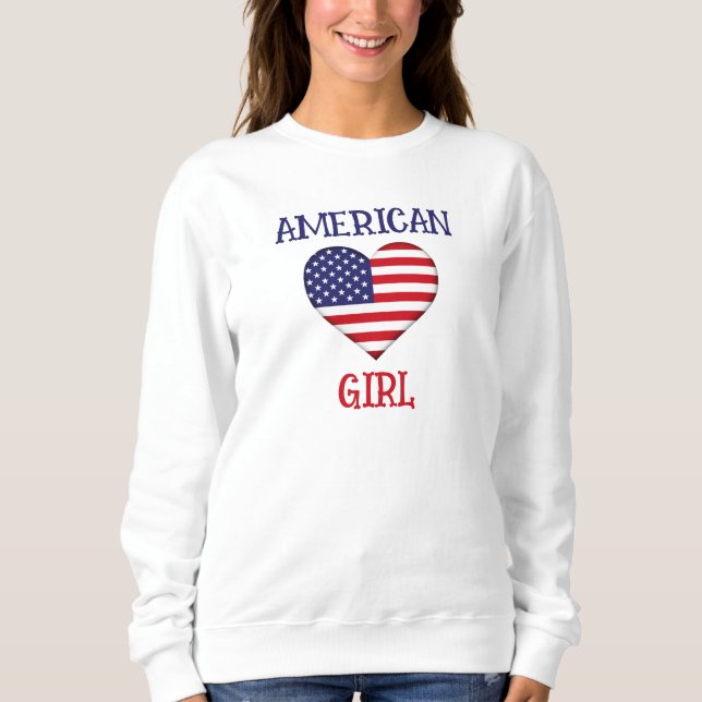 Kort 4:e juli ger American Girl White T Shirt (Framsida)