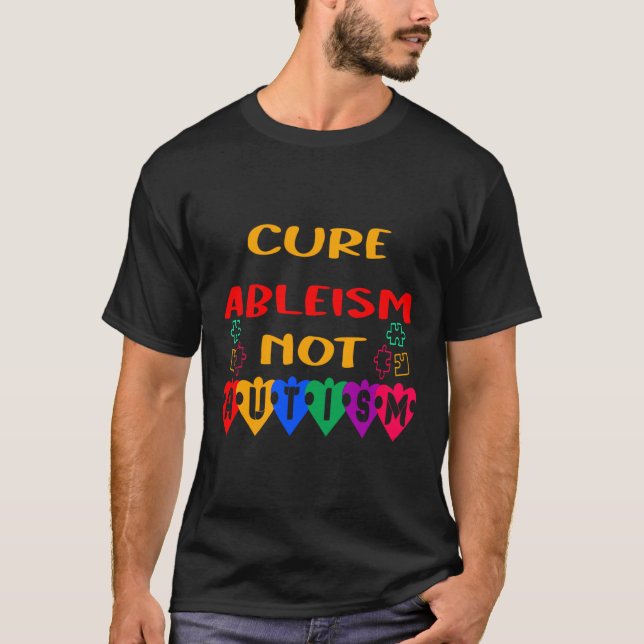 Kort abbleism, inte autism t shirt (Framsida)