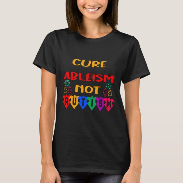 Kort abbleism, inte autism t shirt (Framsida)