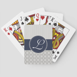 Kort, Anpassningsbar Monogram Grått Mönster Casinokort