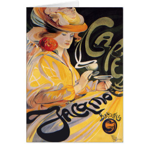 Kort: Art nouveau Café Hälsningskort