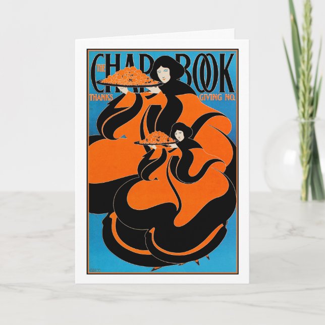 Kort:  Art nouveau - ska Bradley - thanksgiving Helgkort (Framsida)