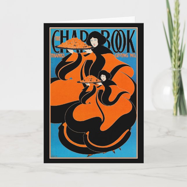 Kort: Art nouveau - Will Bradley - Thanksgiving Helgkort (Framsida)