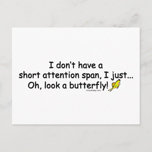 Kort Attention Span Butterfly (Framsida)