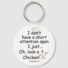 Kort Attention Span Chicken Nyckelring