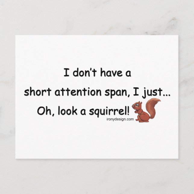 Kort Attention Span Squirrel (Framsida)