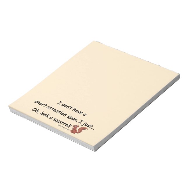 Kort Attention Span Squirrel Anteckningsblock (Roterad)