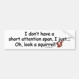 Kort Attention Span Squirrel Bildekal