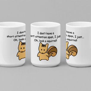 Kort Attention Span Squirrel Funny Kaffemugg