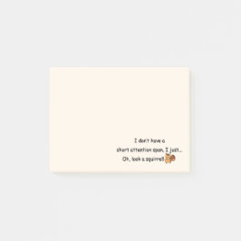 Kort Attention Span Squirrel Funny Post-it Block