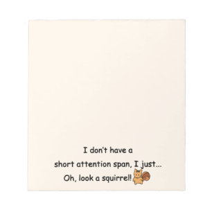 Kort Attention Span Squirrel Humous Anteckningsblock