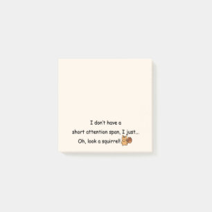 Kort Attention Span Squirrel Humous Post-it Block