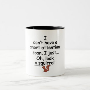 Kort Attention Span Squirrel Två-Tonad Mugg
