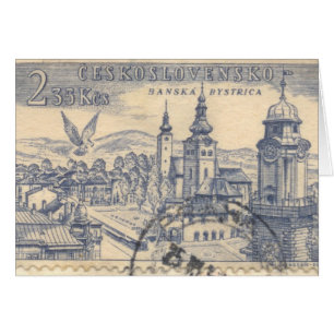Kort: Avbrutet Czechoslovakian porto Hälsningskort