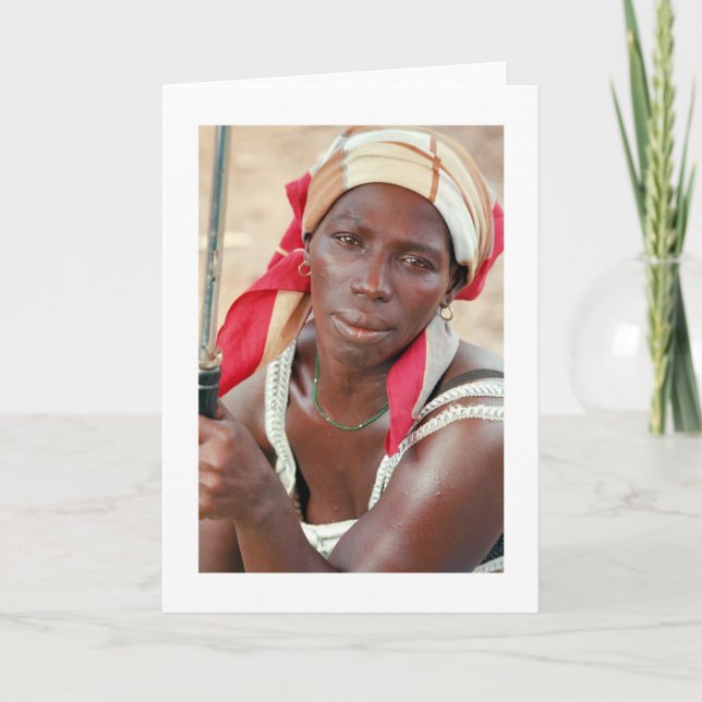 Kort "banansäljare, Banjul, Gambia, västra afrika (Framsida)