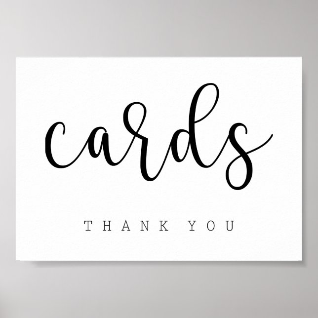 Kort Bord skylt | Chic typografi (Framsidan)