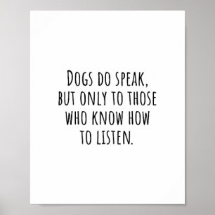 Kort citat om Hund (Cute Hund) Poster