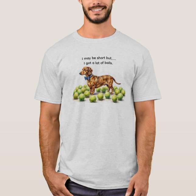 Kort Dachshund Humor T Shirt (Framsida)