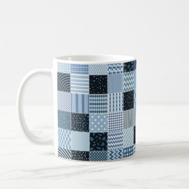 Kort design. Sömlöst lappverk mönster från stift Kaffemugg (Vänster)