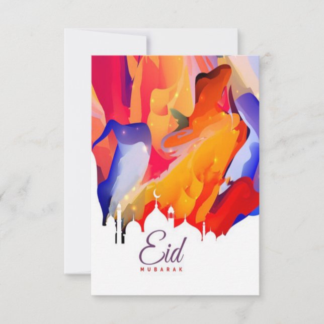 Kort designat med vackra färgsprut (Framsida)