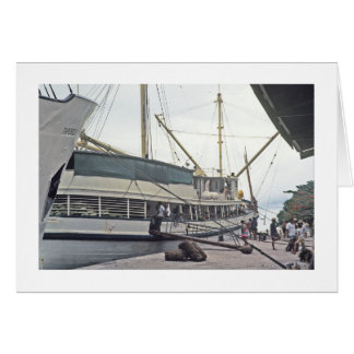 Kort, Dock vid Huahine, Fransk Polynesien Hälsningskort