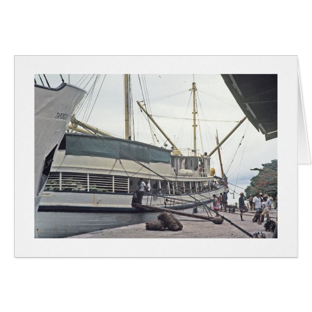 Kort, Dock vid Huahine, Fransk Polynesien Hälsningskort (Framsidan Horizontal)