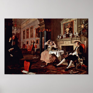 Kort efter Bröllop " av Hogarth William Poster