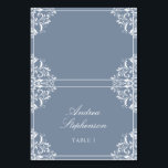 Kort elegant bröllop Ställe/Namn (blått damm)<br><div class="desc">Nadine Bröllop Place Card Tält (Dusty Blue): eleganten placerar kort tält kommer att ge dig rikedom i bord i bröllop! För eskort (kort som dina gäster tar när de går in till mottagningen), behålla bordsnumret på. För monteringskort (kort som du förskriver i bord)... Du kan ta av bordsnumret, vanligtvis tillsammans...</div>