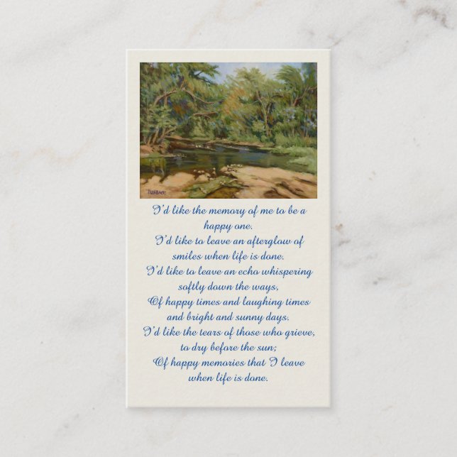 Kort f&ouml;r minnesstund med Sympati (Framsida)