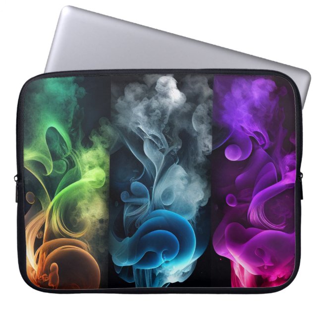 KORT FÄRGAD AV RÖKS PLUMER LAPTOP FODRAL (Framsidan)