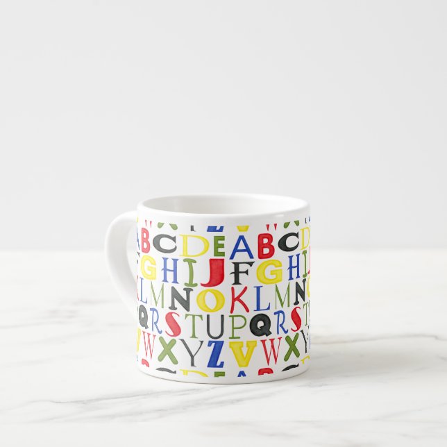 Kort Färgad Brev av Megan Meagher Espressomugg (Framsida vänster)