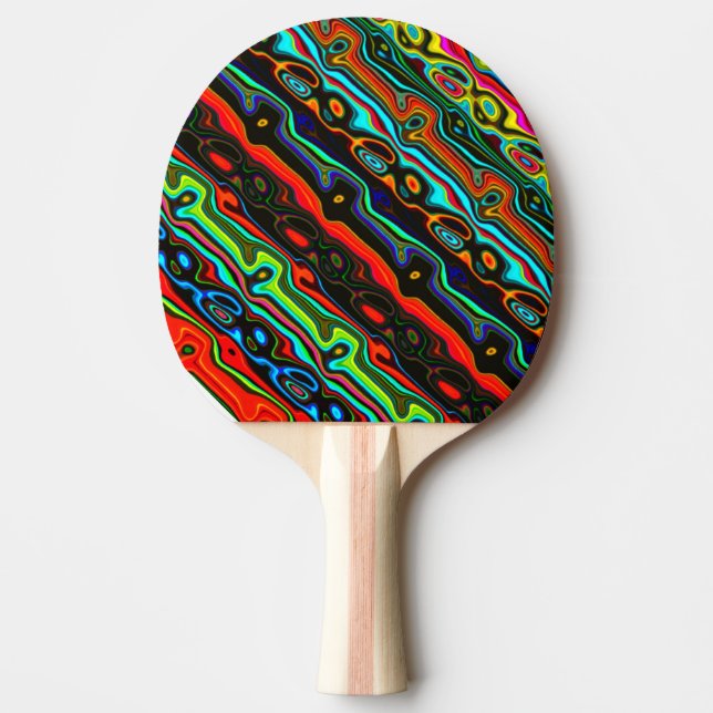 Kort Färgad Crazy Colorful Abstrakt Mönster Pingisracket (Framsidan)