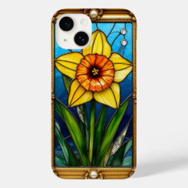 Kort Färgad Daffodil i Golden Ram