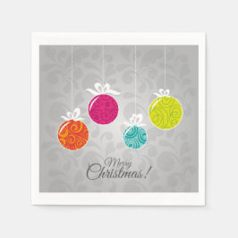 Kort färgad: dekoration vid jul pappersservett