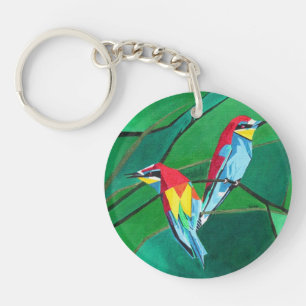 Kort Färgad European Bee Eaters Geometric Art