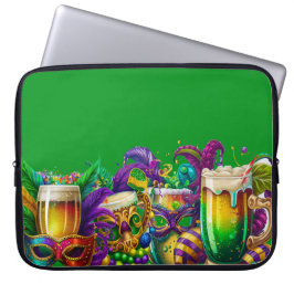 KORT FÄRGAD FESTIVE MARDI GRAS BEVERAGAGAGAGES LAPTOP FODRAL