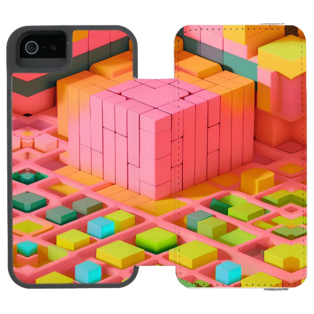 Kort Färgad Incipio iPhone Wallet Skal (Folio Öppen)