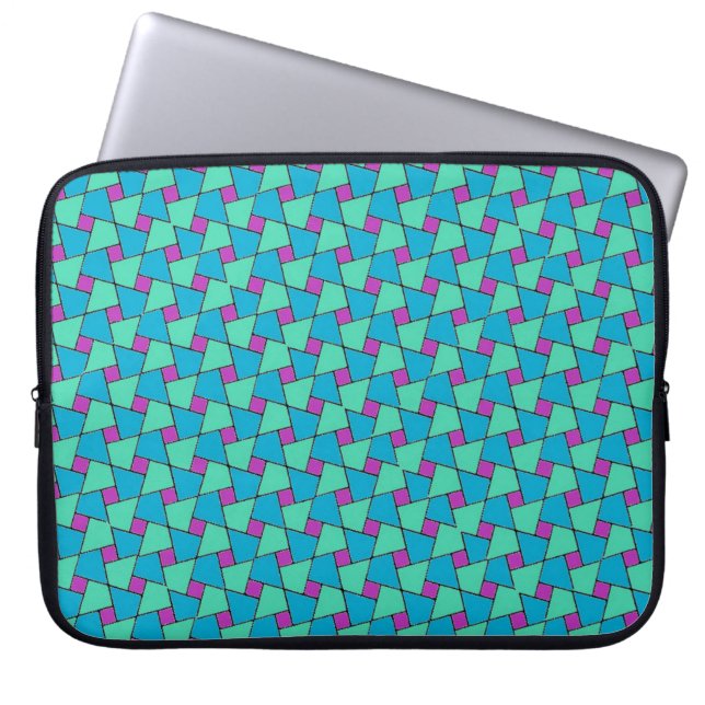 Kort Färgad Islamiska Mönster Laptop sleeve (Framsidan)
