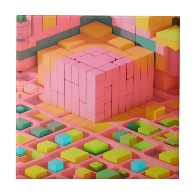 Kort Färgad Kakelplatta (Framsidan)